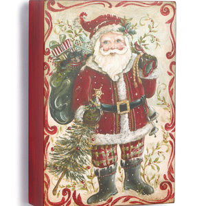 Santa Block Art Wood Composite Christmas NEW